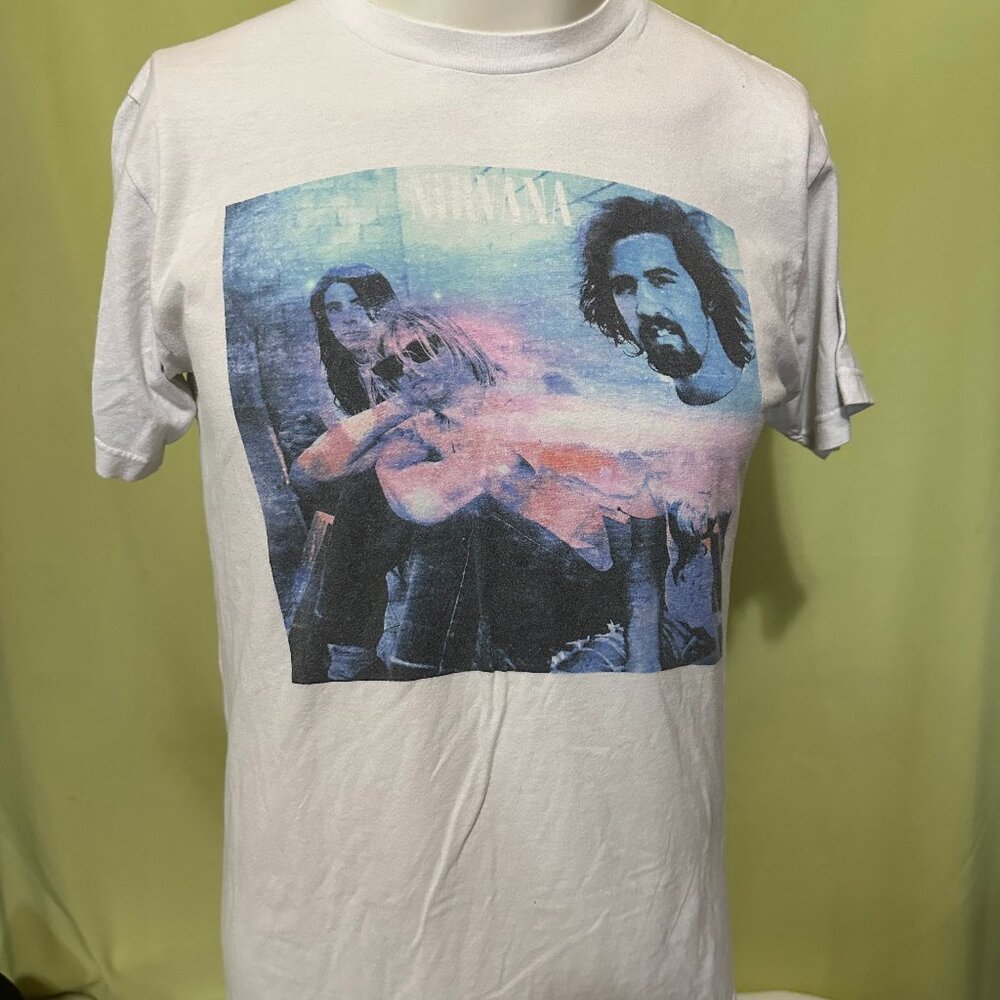 Nirvana Foo Fighters David Grohl Men's White T Shirt Size Medium Tultex Cotton
